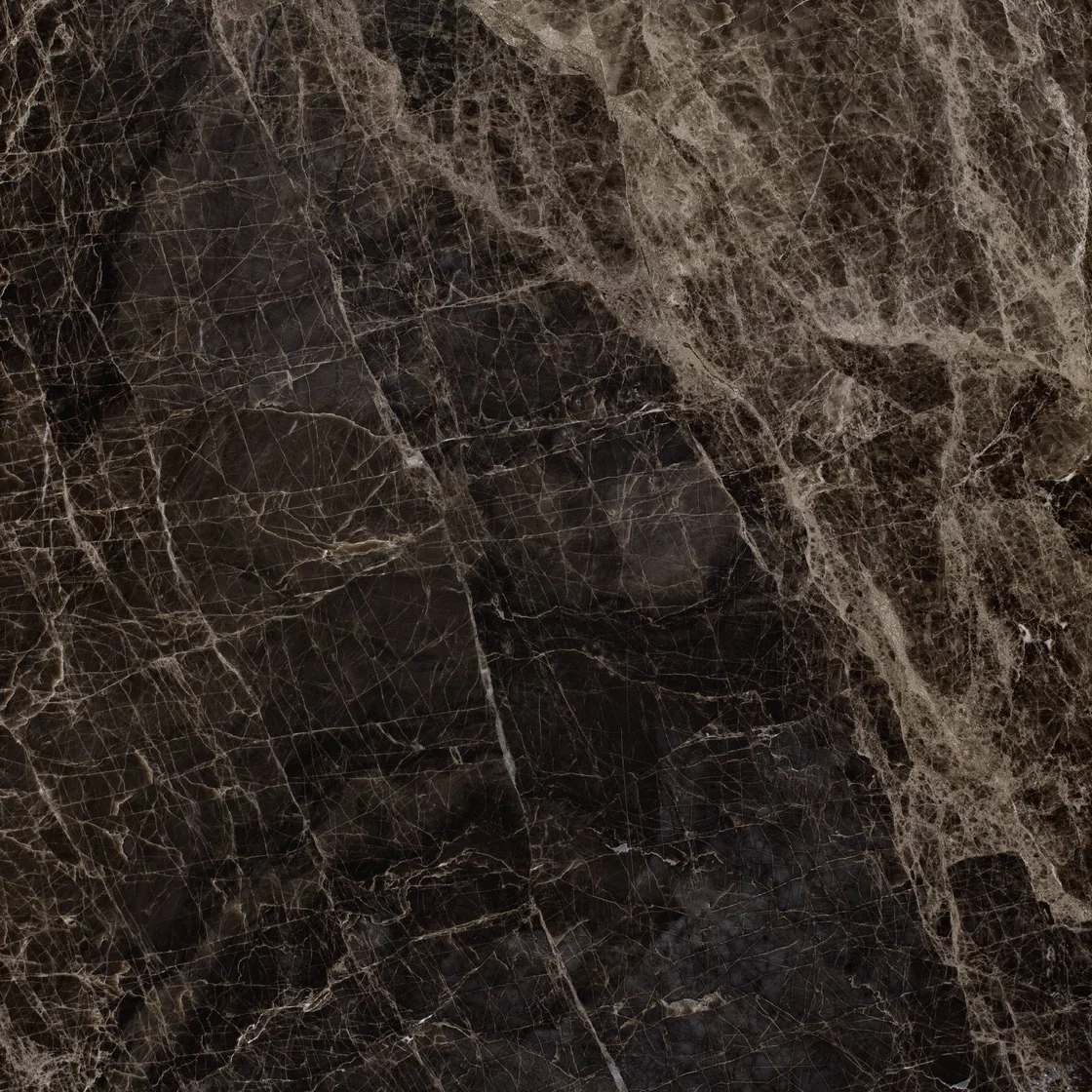 Dark Emperador | marble tile Dark Emperador marble tile — rich coffee and dark chocolate tones, a web of intersecting cream and white veins