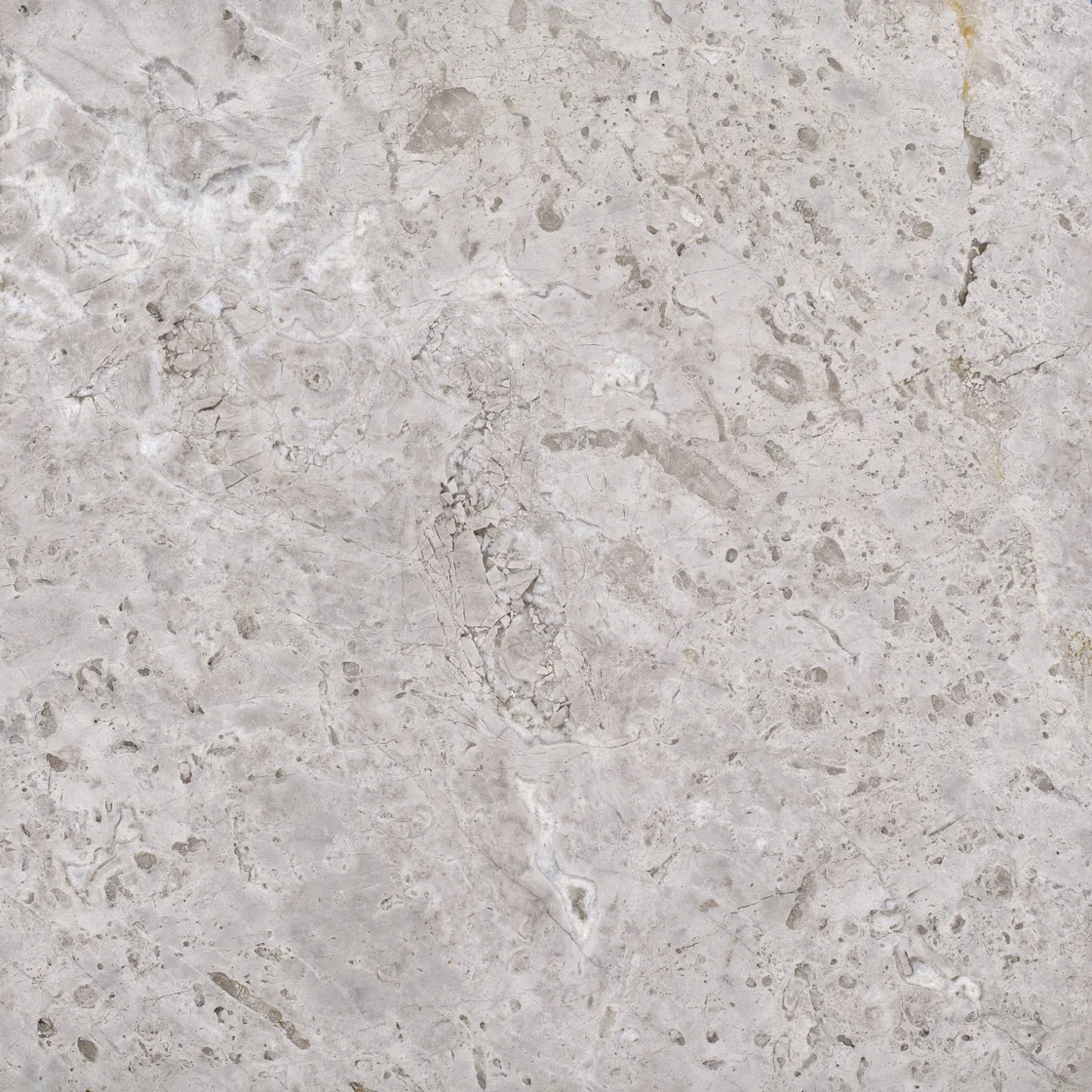 Imperial Silver | marble tile Imperial Silver marble tile — pale silver-grey and cream tones, a softly mottled pattern with small pale mineral flecks