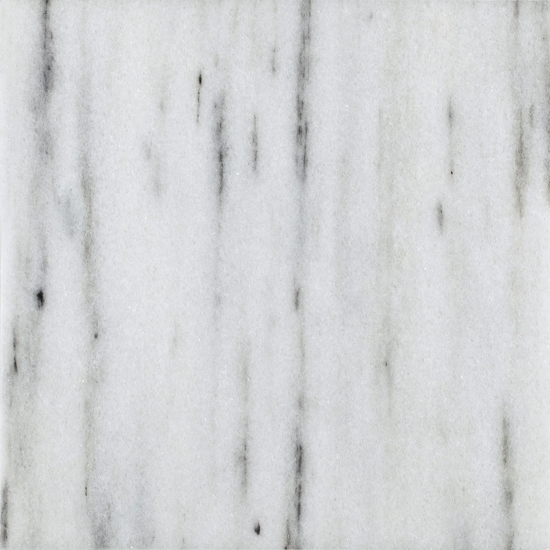 New Carrara | marble tile New Carrara marble tile — a clear white background, slender vertical streaks and softly blurred bands