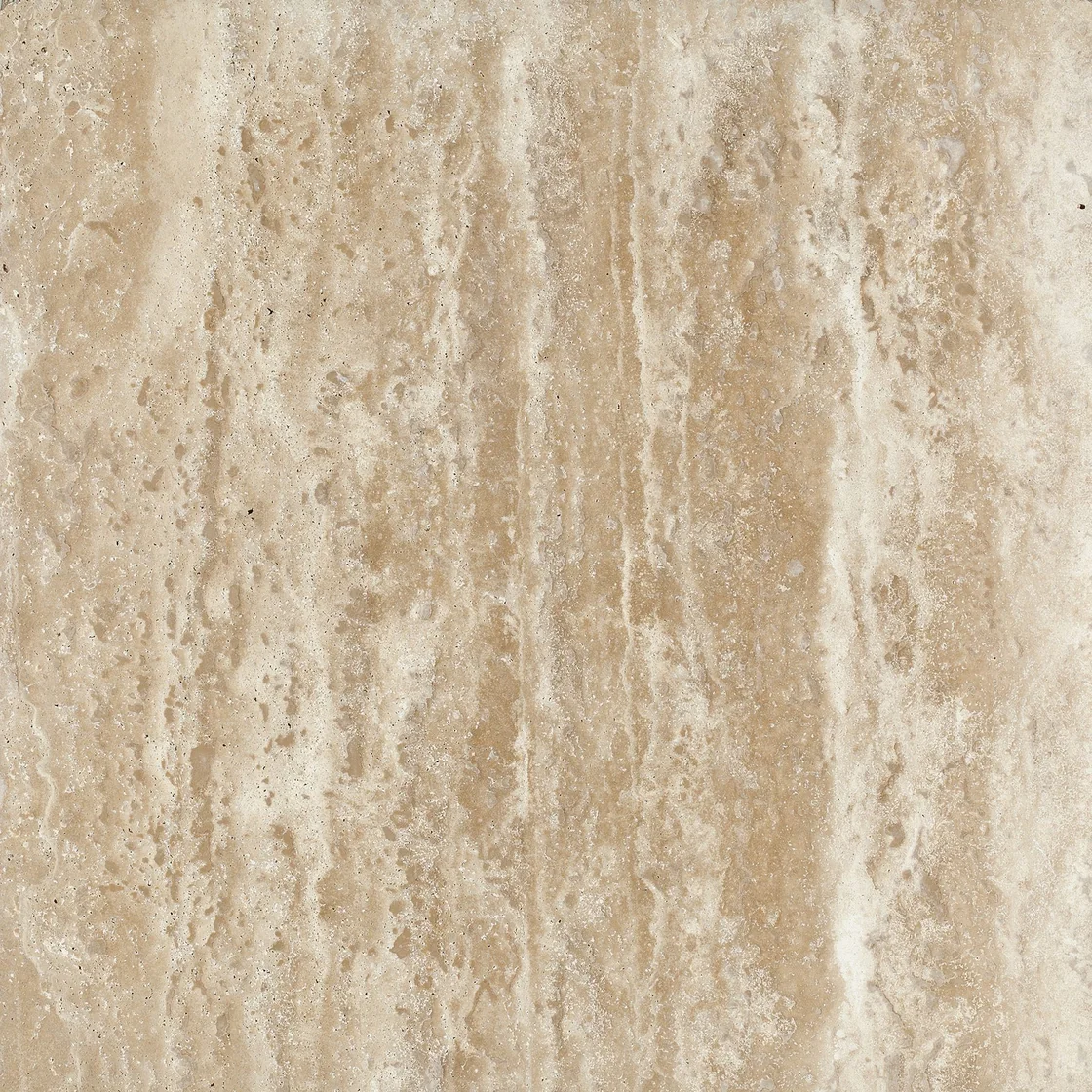 Demmer Denizli Travertine (Vein Cut) | travertine tile Demmer Denizli Travertine (Vein Cut) travertine tile — warm beige and pale cream tones, long vein-cut bands punctuated by natural pores