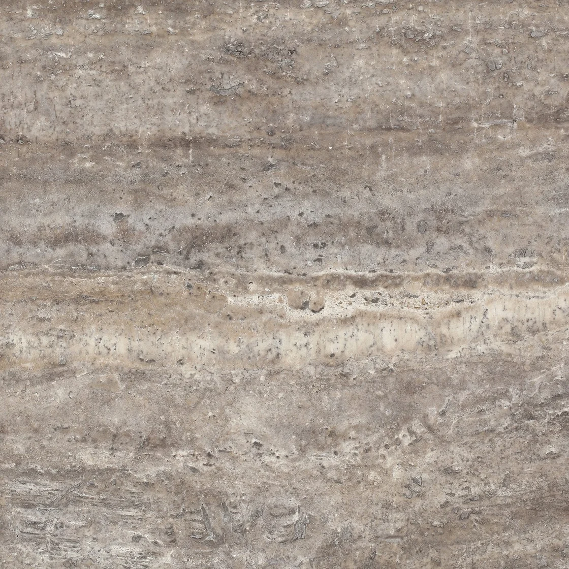 Demmer Silver Travertine (Vein Cut) | travertine tile Demmer Silver Travertine (Vein Cut) travertine tile — pale silver-grey and cream tones, alternating pale and dark silver-grey layers