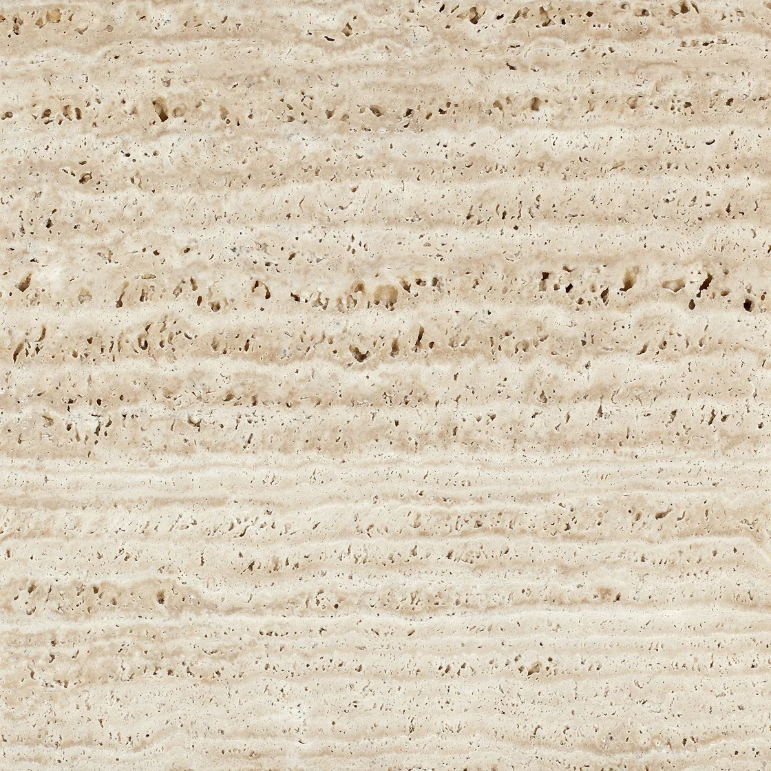 Karaman Light Traverten (Vein Cut) | travertine tile Karaman Light Traverten (Vein Cut) travertine tile — a soft ivory and cream background, horizontal cream bands and fine dark pores