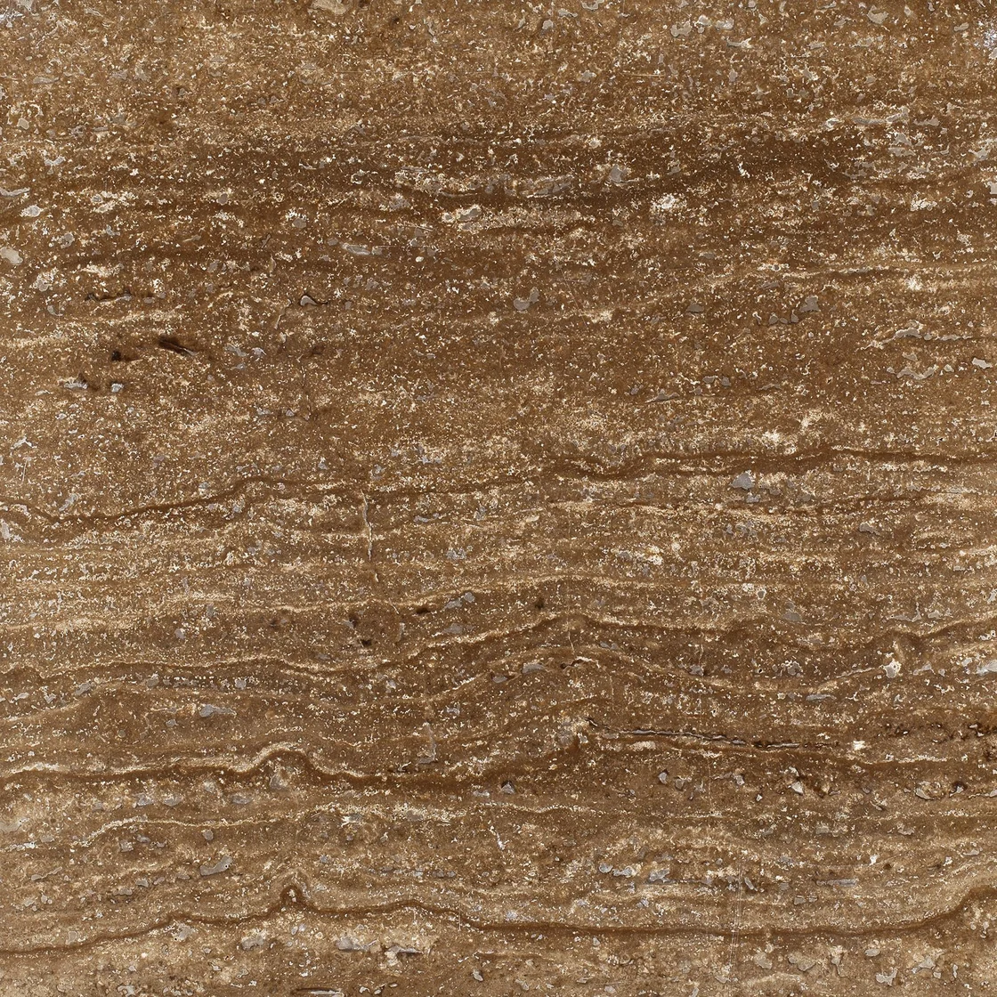 Mst Noce (Veincut) | travertine tile Mst Noce (Veincut) travertine tile — warm walnut-brown and cream tones, horizontal cream bands and fine dark pores