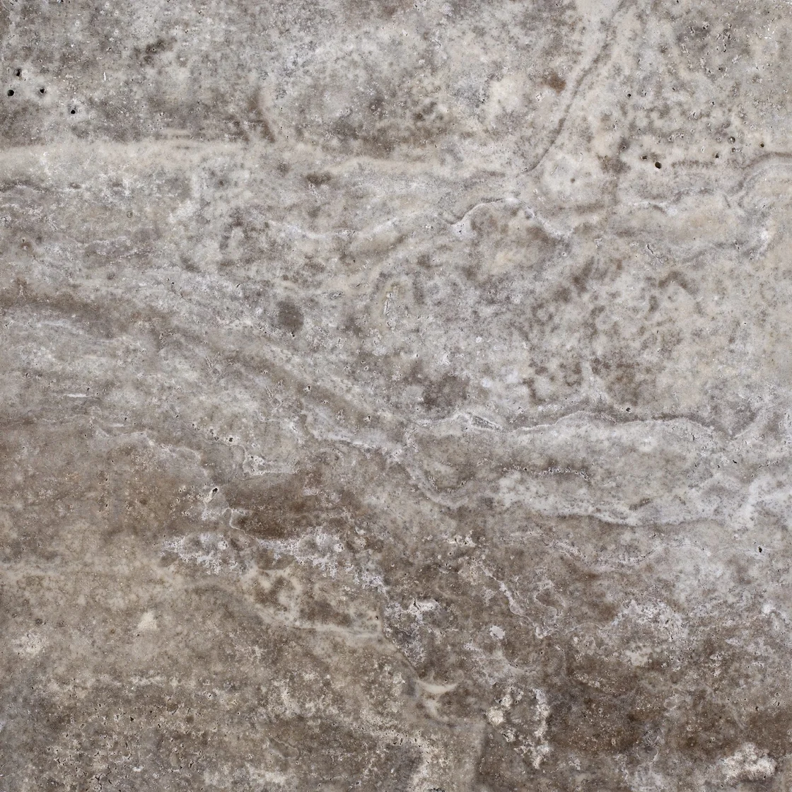 Pewter Blend (Cross Cut) | travertine tile Pewter Blend (Cross Cut) travertine tile — pale silver-grey and cream tones, cloud-like cross-cut areas and small tonal islands